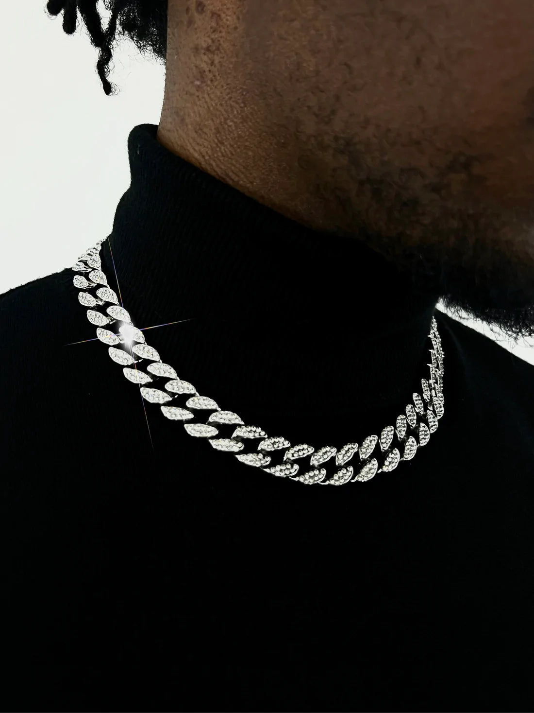 White Gold Plated Iced Cuban Chain