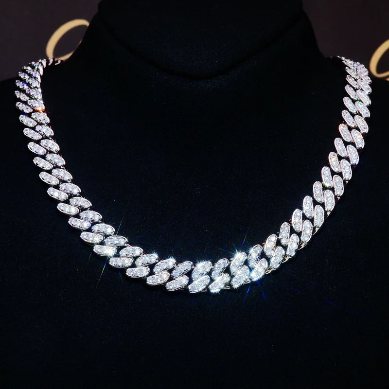 White Gold Plated Iced Cuban Chain